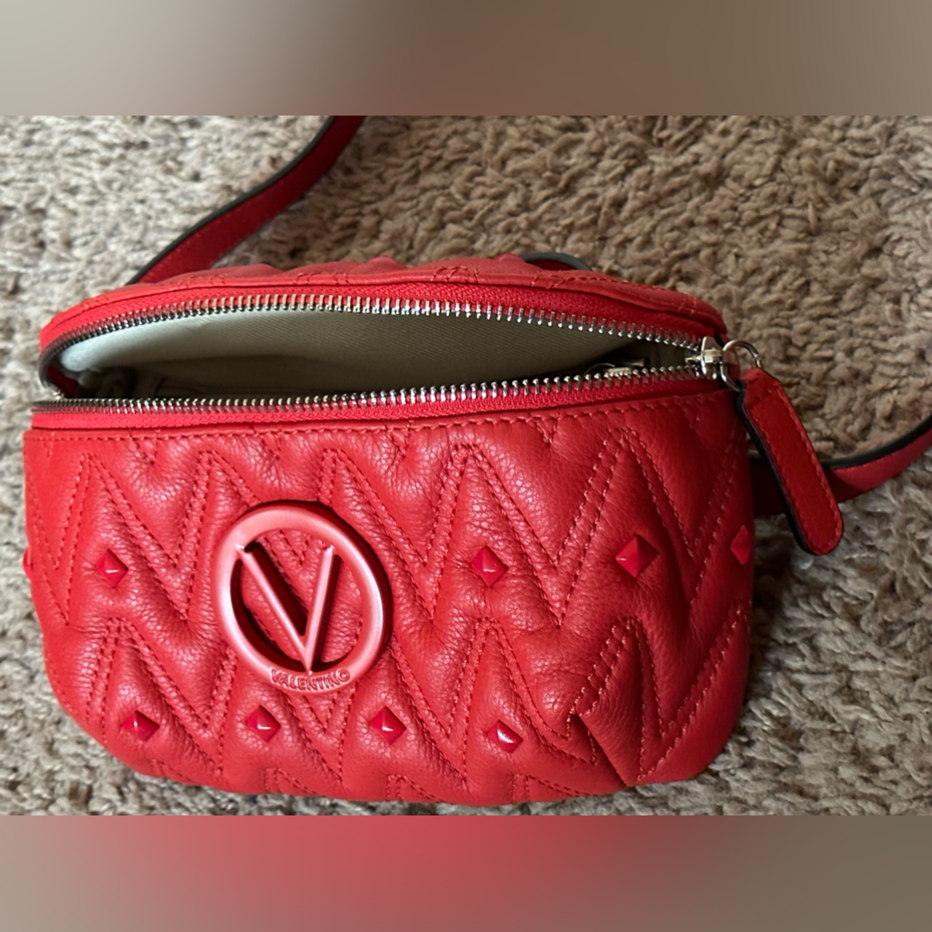 Valentino Red Studded Belt Bag